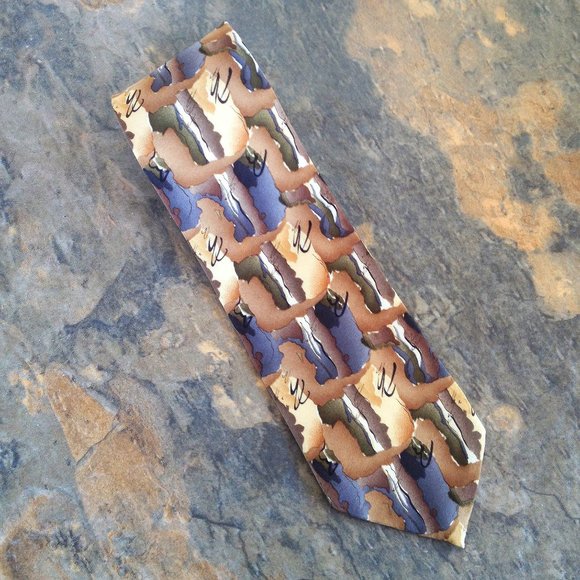 Vintage 50's Retro Style Silk Tie - Picture 1 of 2